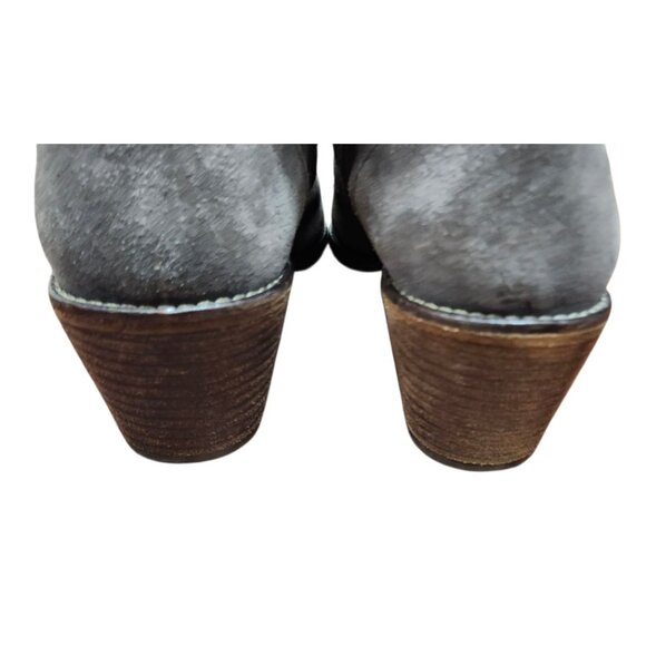 Boden Women’s Gray Suede Ankle Boots Size EU 42 Gold Buckle Strap - Picture 7 of 12